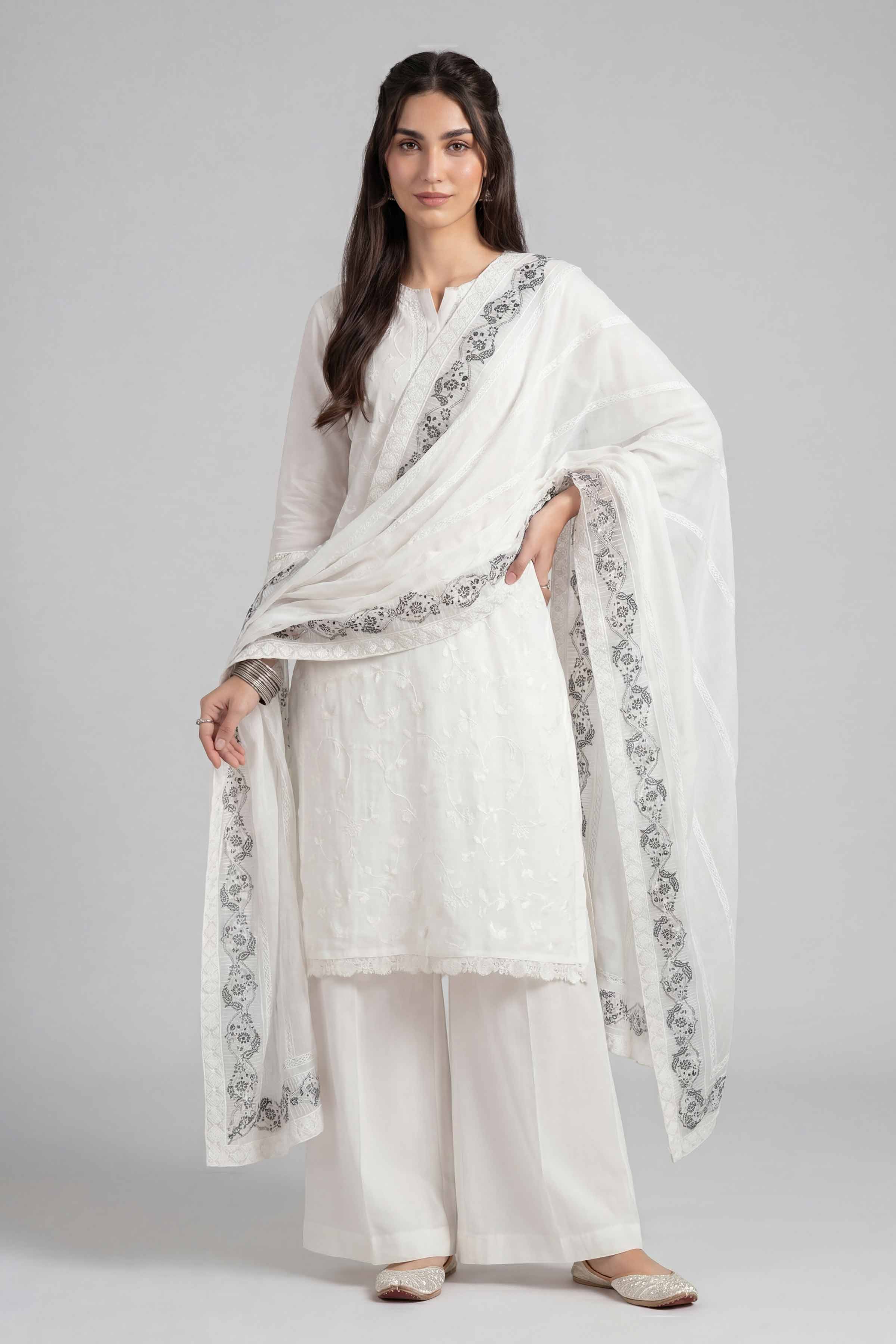 Embroidered Dupatta - KFE26-193