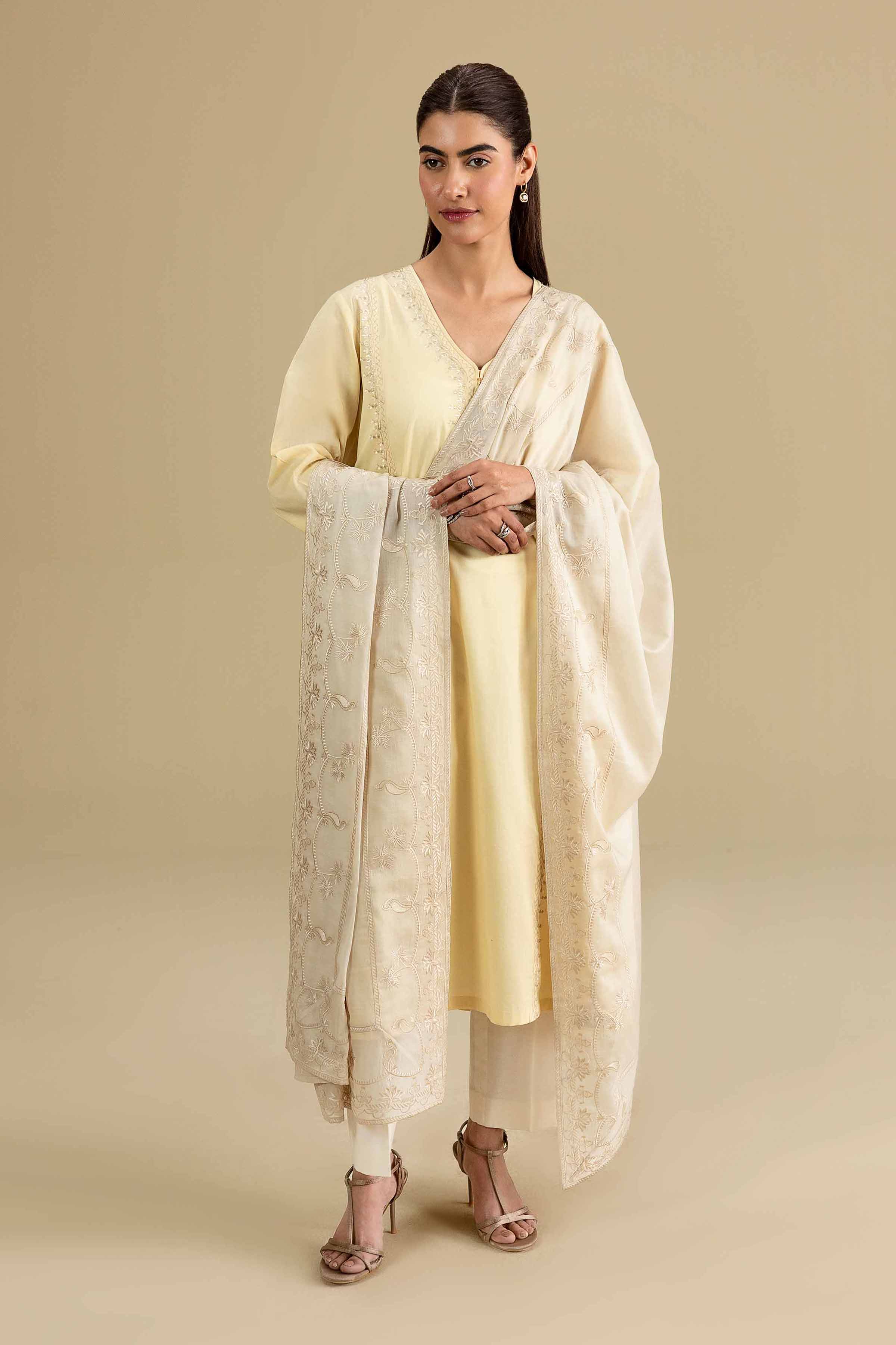 Embroidered Dupatta - KFE26-195