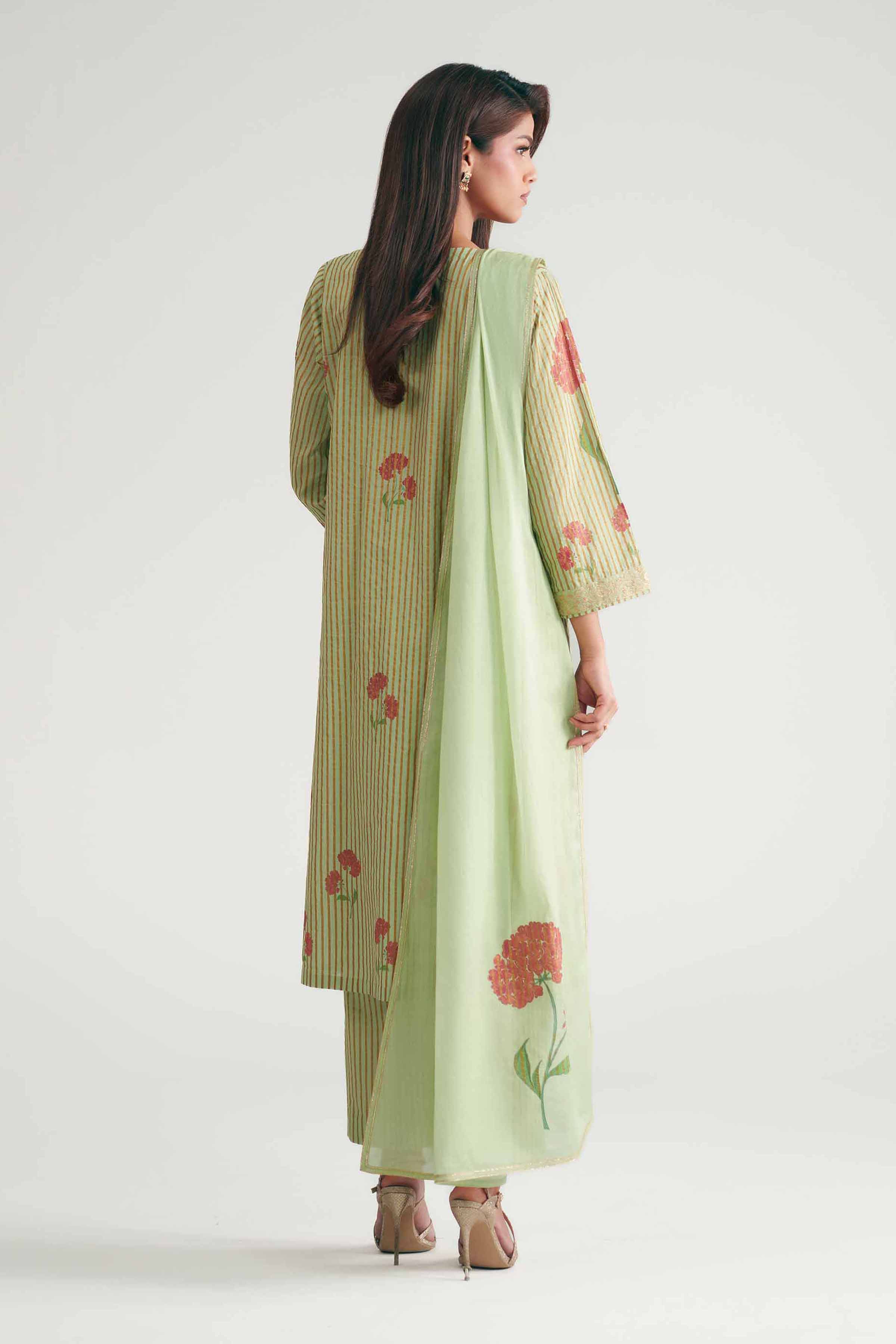 3 Piece - Printed Embroidered Suit - KFE26-204