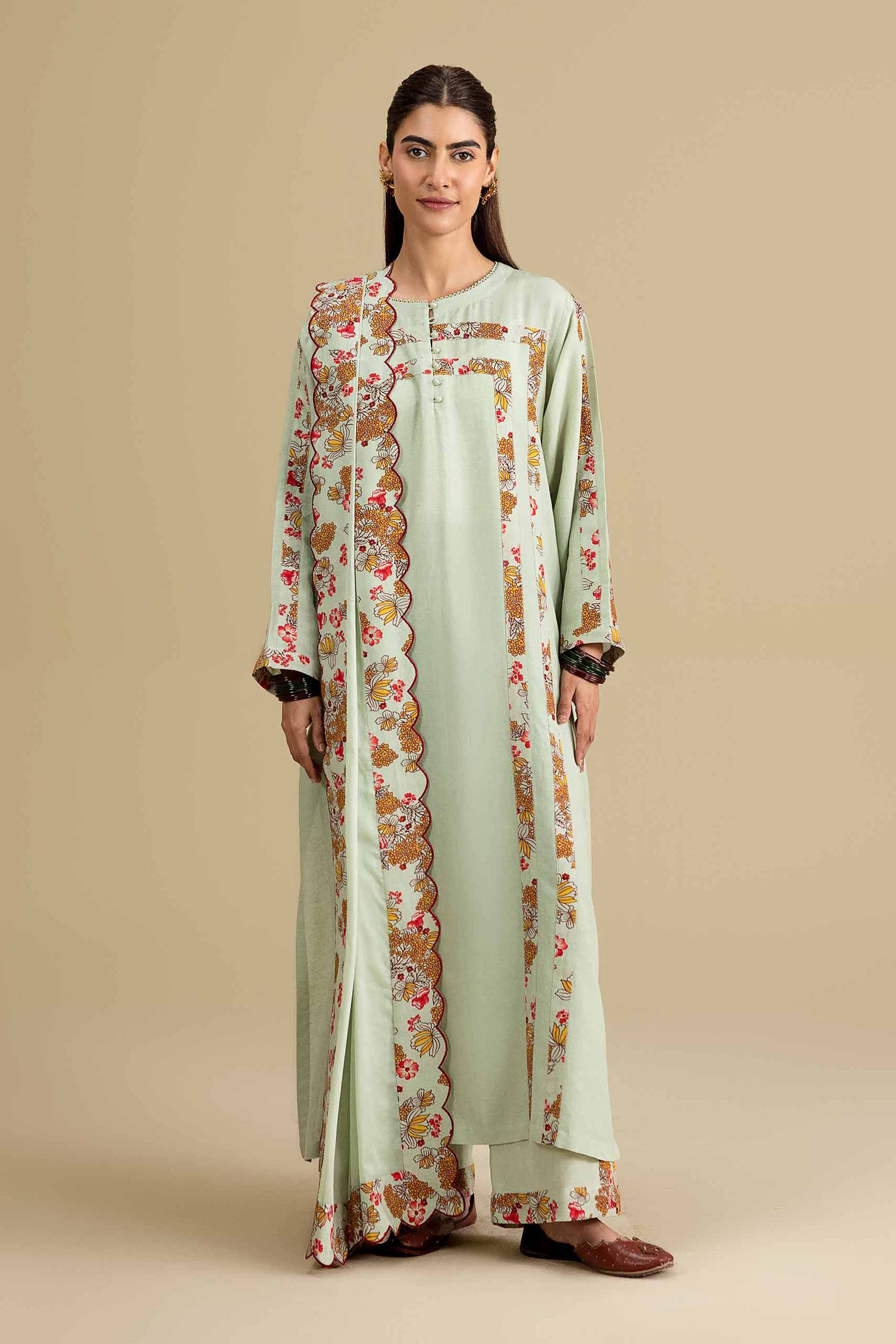 3 Piece - Printed Embroidered Suit - KFE26-206