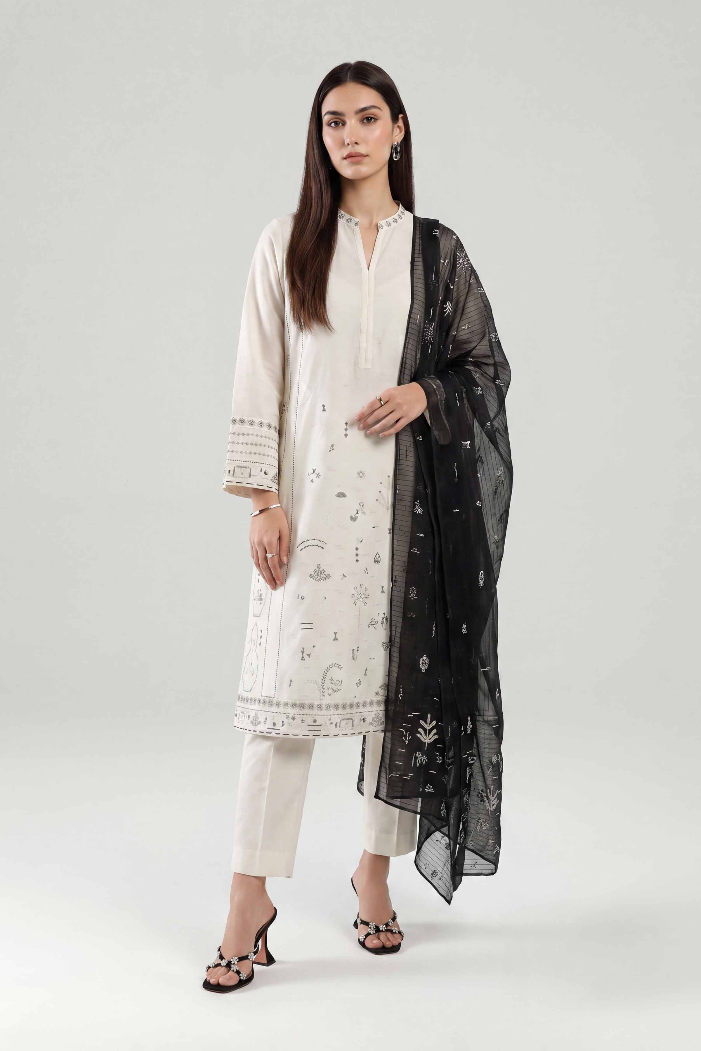 3 Piece - Embroidered Suit - KFE26-213