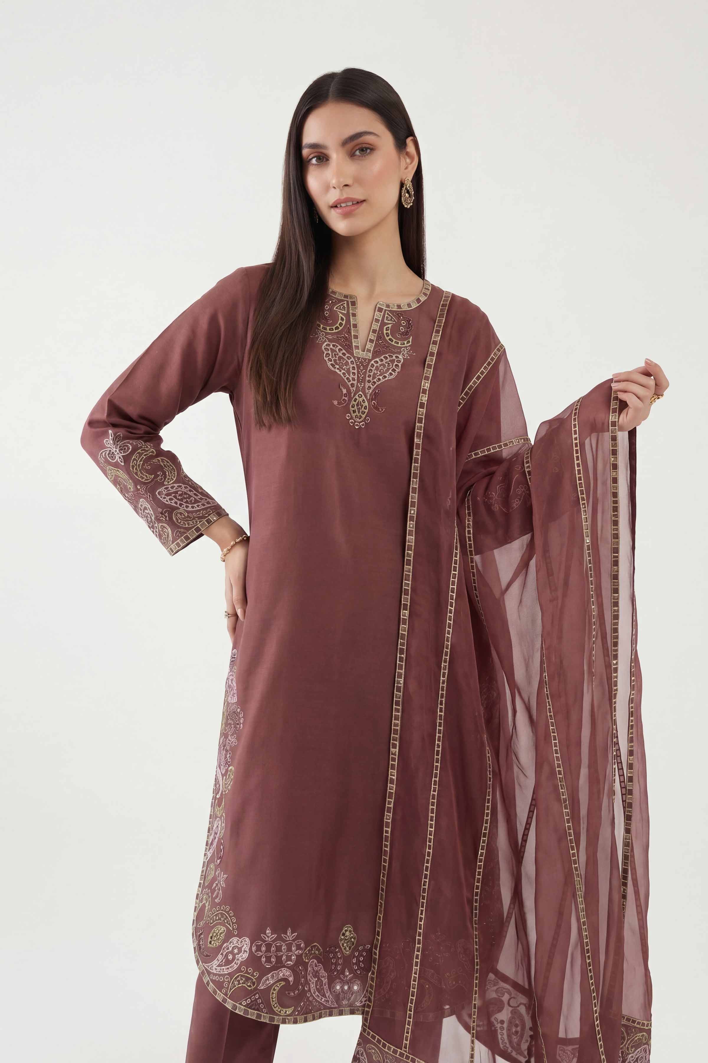 3 Piece - Embroidered Suit - KFE26-223