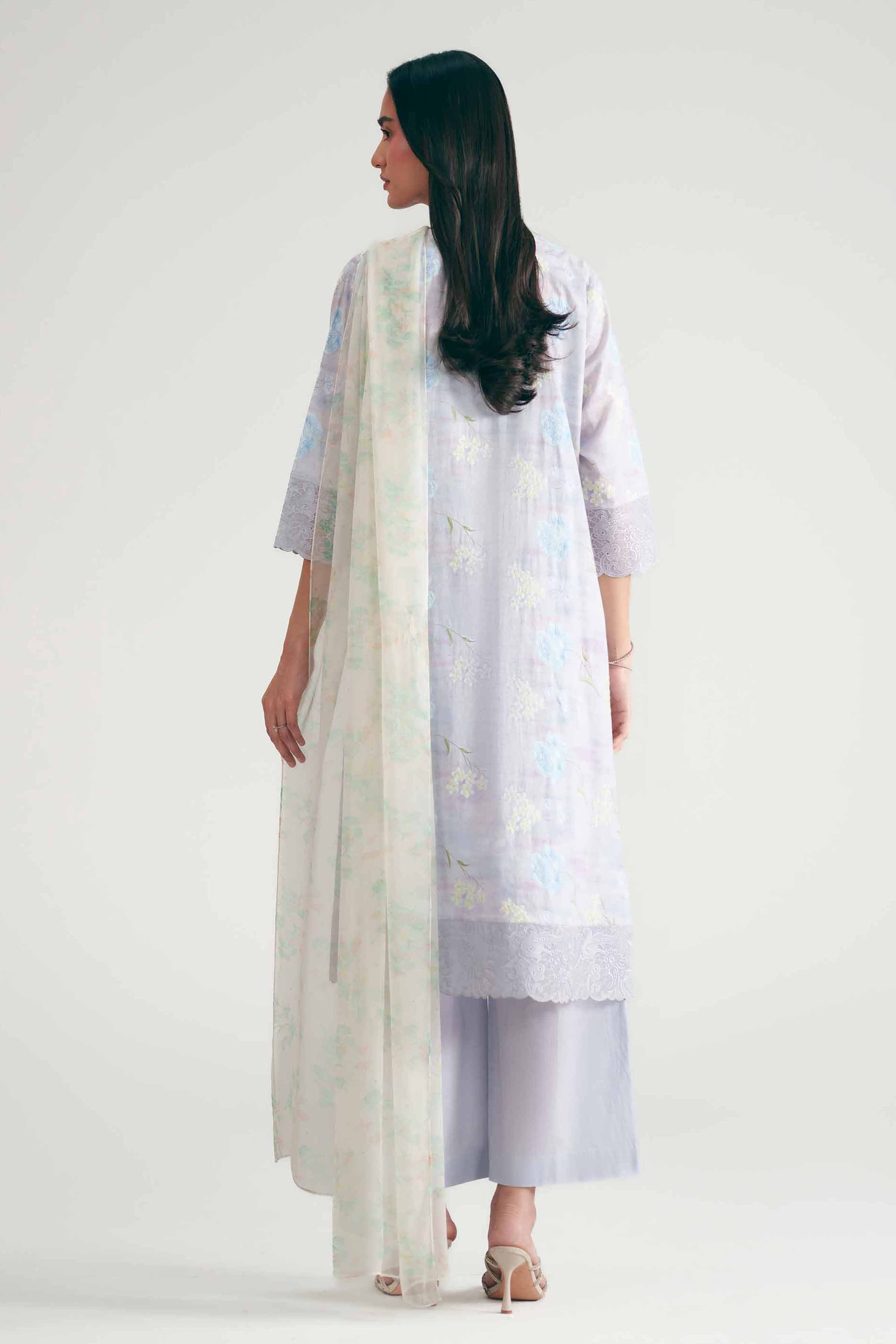 3 Piece - Printed Embroidered Suit - KFE26-226
