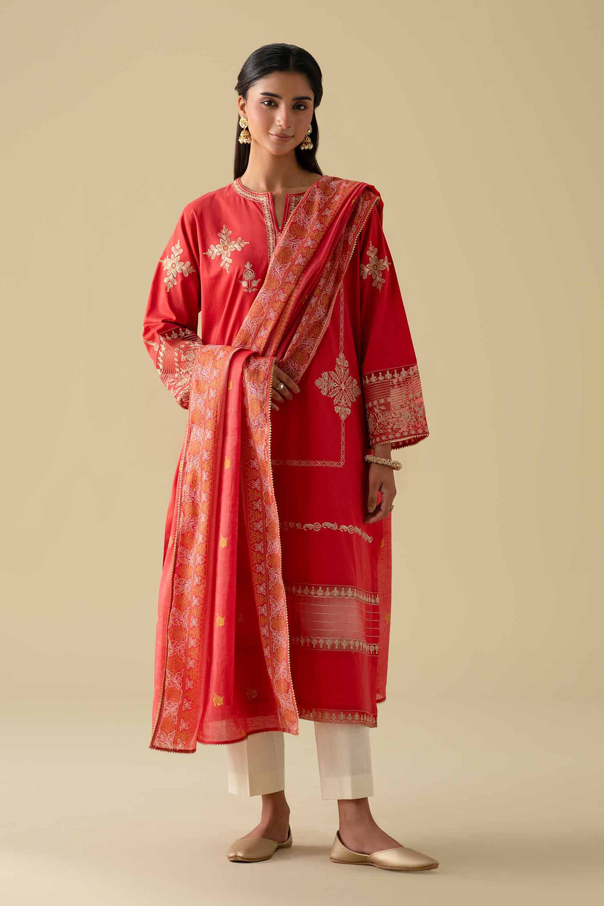 3 Piece - Printed Embroidered Suit - KFE26-27 for Women - Pret Collection | Nishat | Shop Online