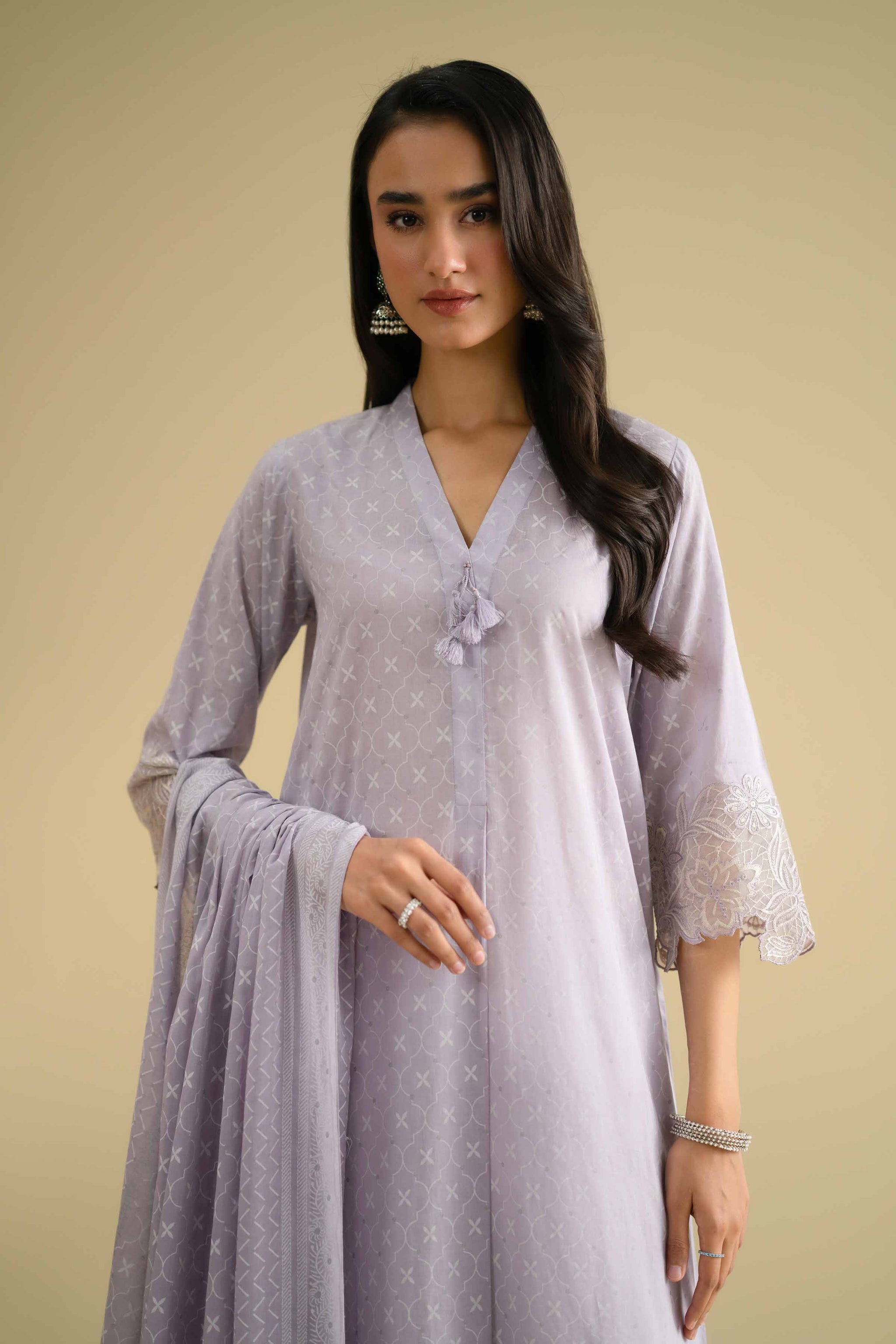 2 Piece - Printed Embroidered Suit - KFE26-28