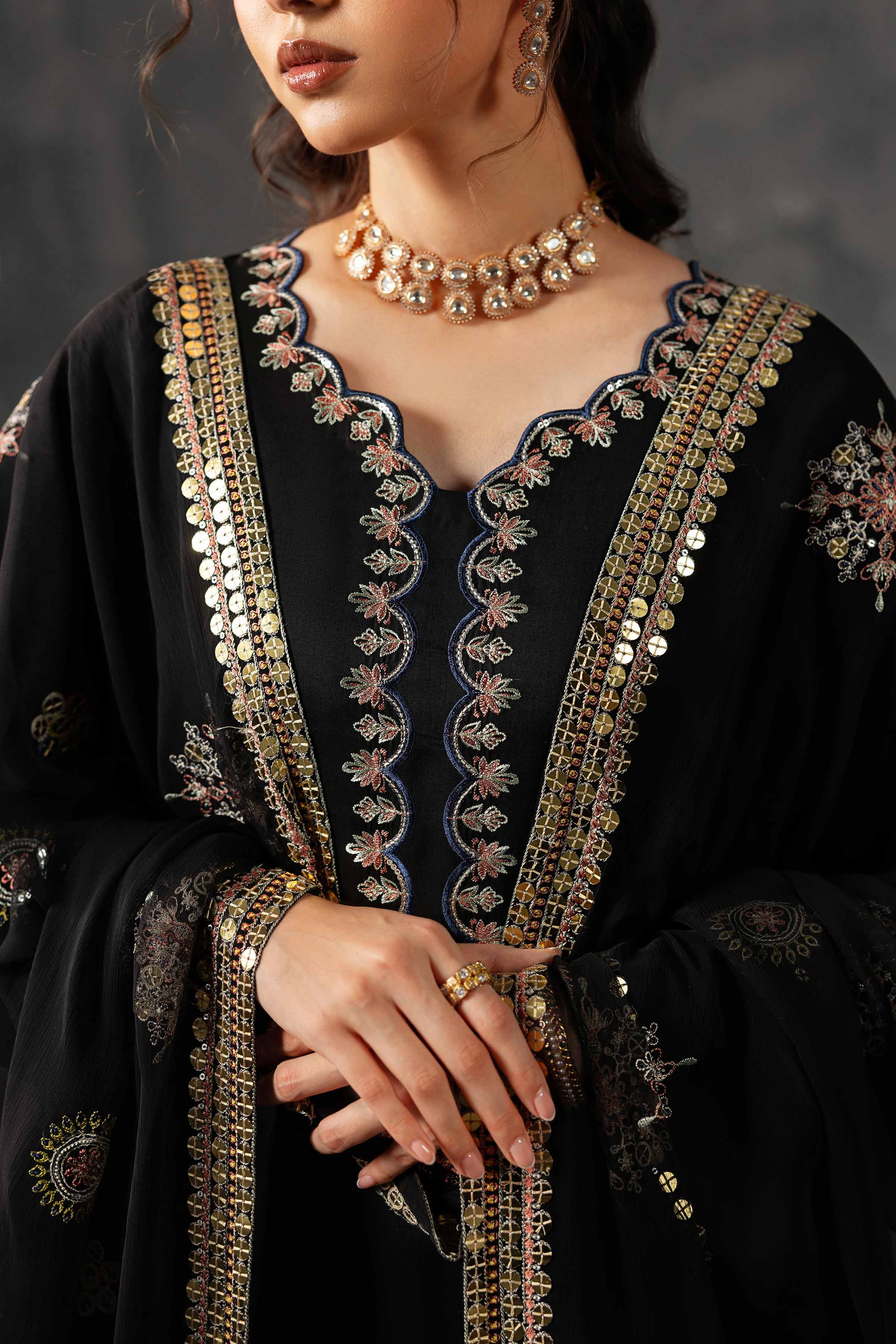 3 Piece - Embroidered Suit - KFE26-35