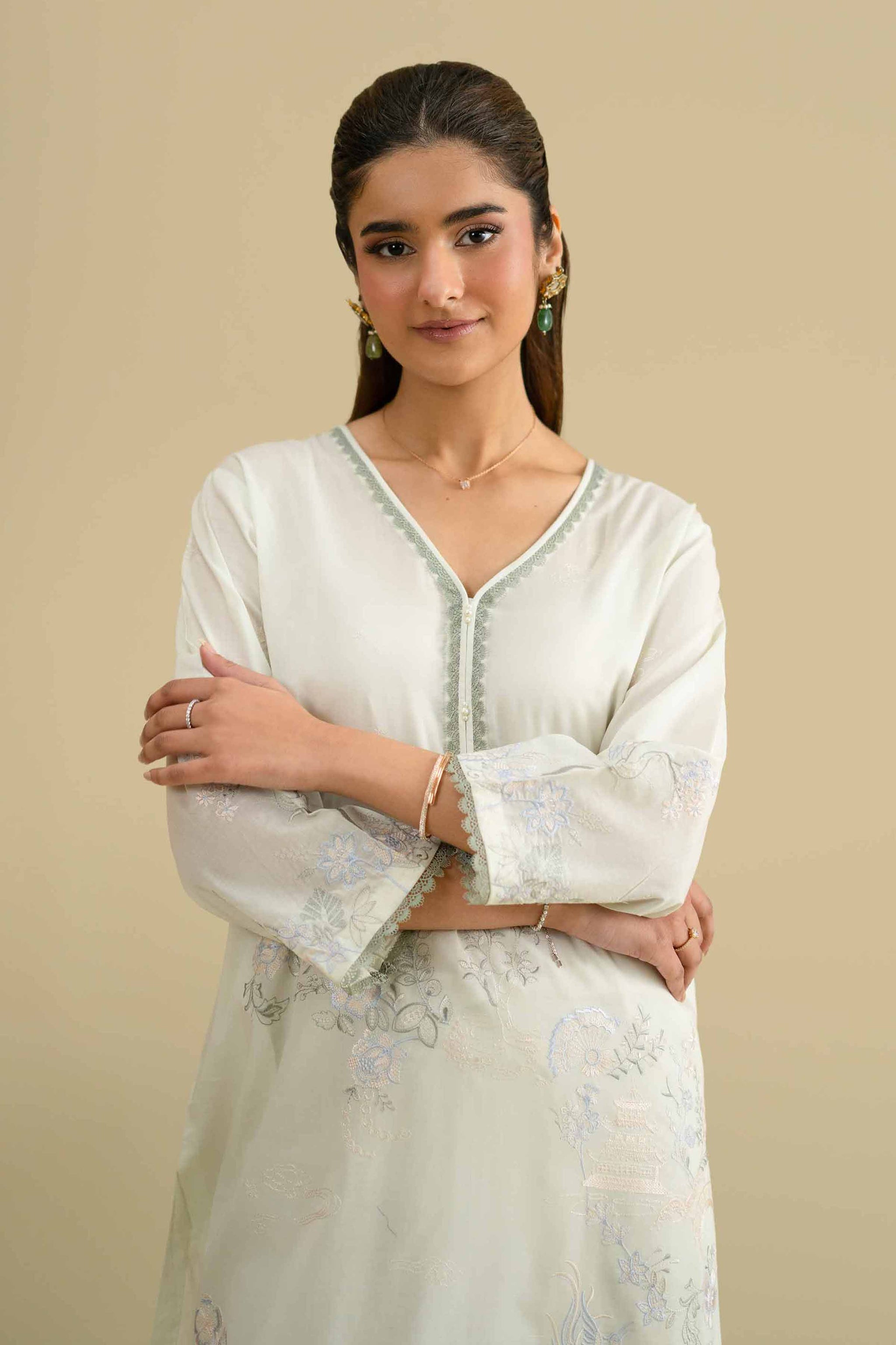 2 Piece - Embroidered Suit - KFE26-59