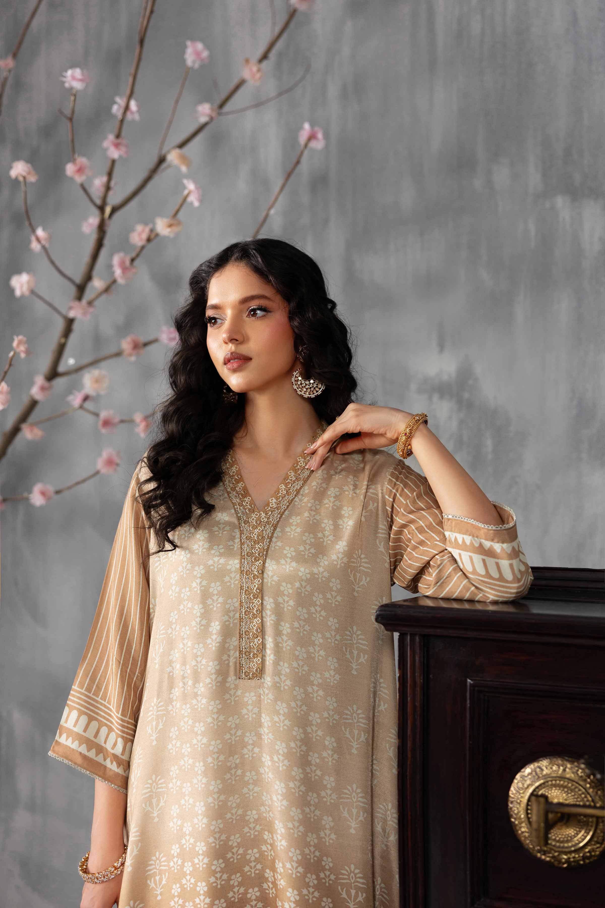 2 Piece - Printed Embroidered Suit - KFE26-62