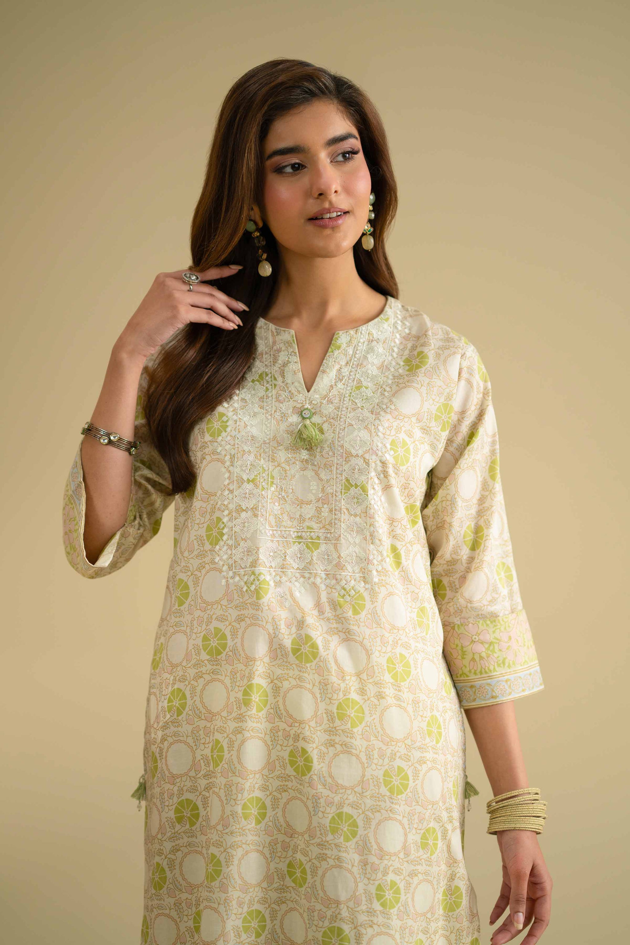 2 Piece - Printed Embroidered Suit - KFE26-63