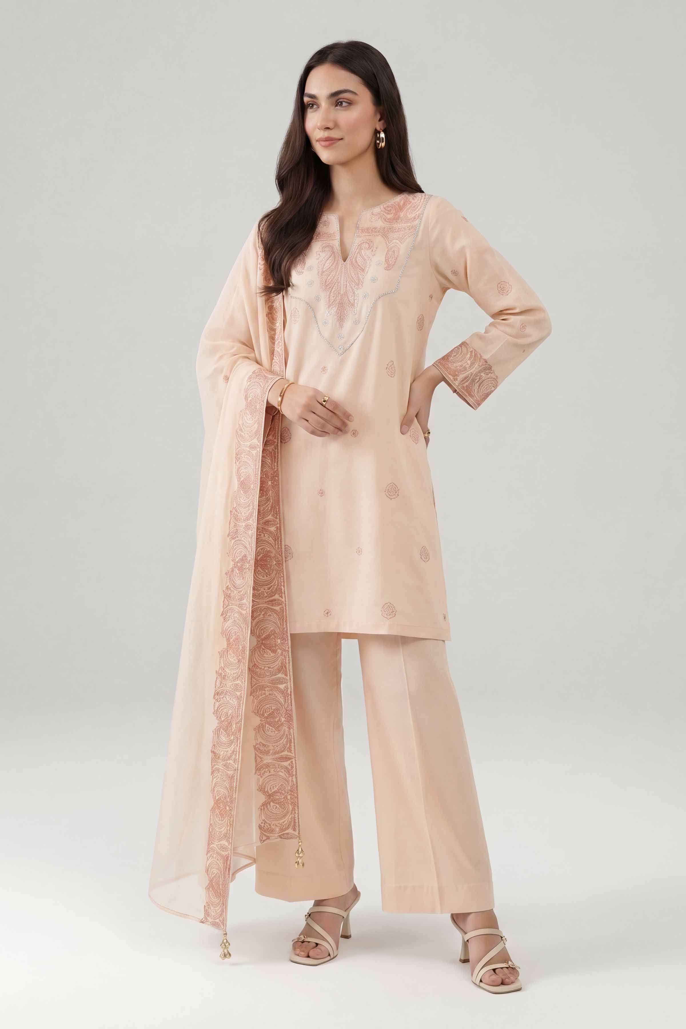 3 Piece - Embroidered Suit - KFE26-96