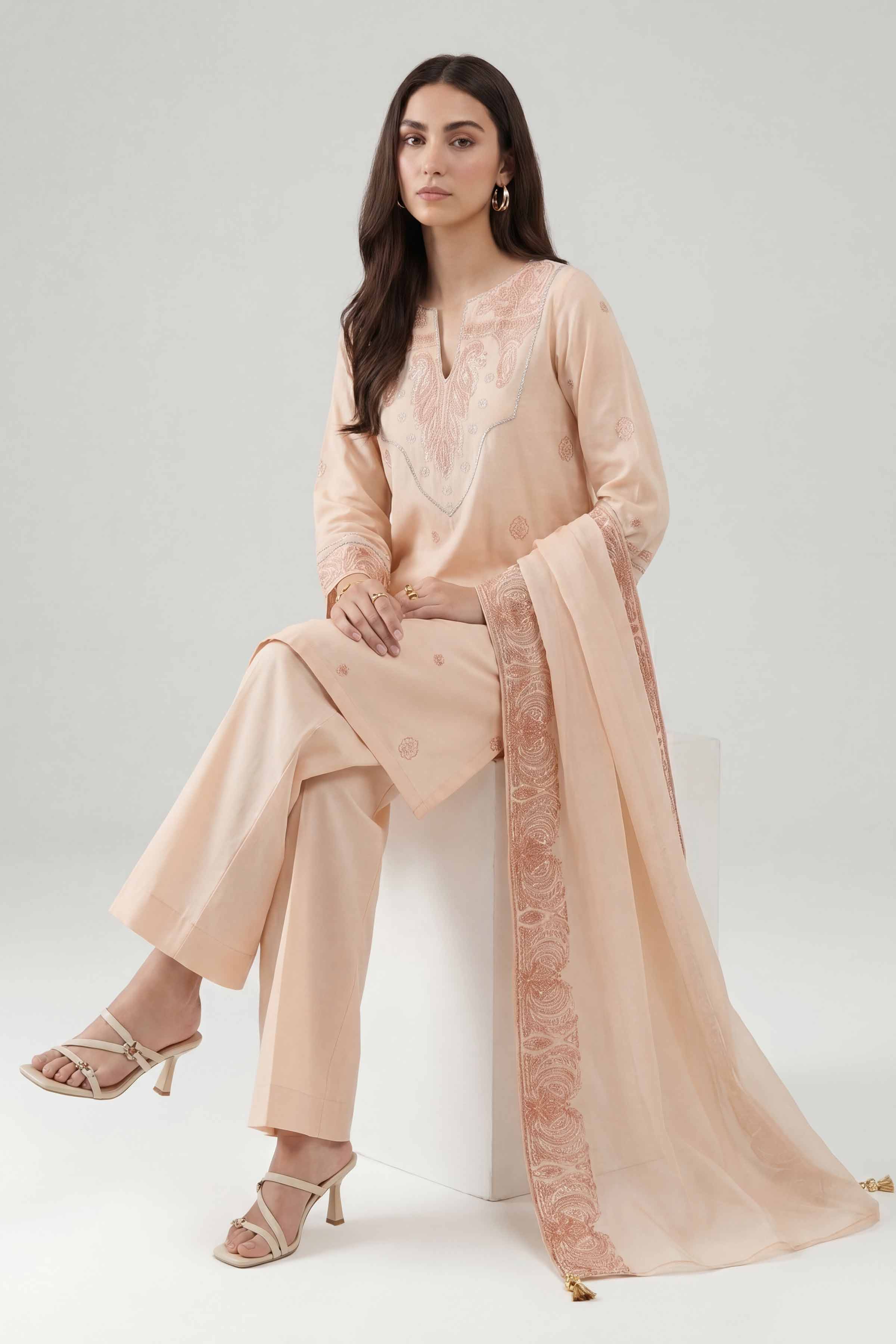3 Piece - Embroidered Suit - KFE26-96