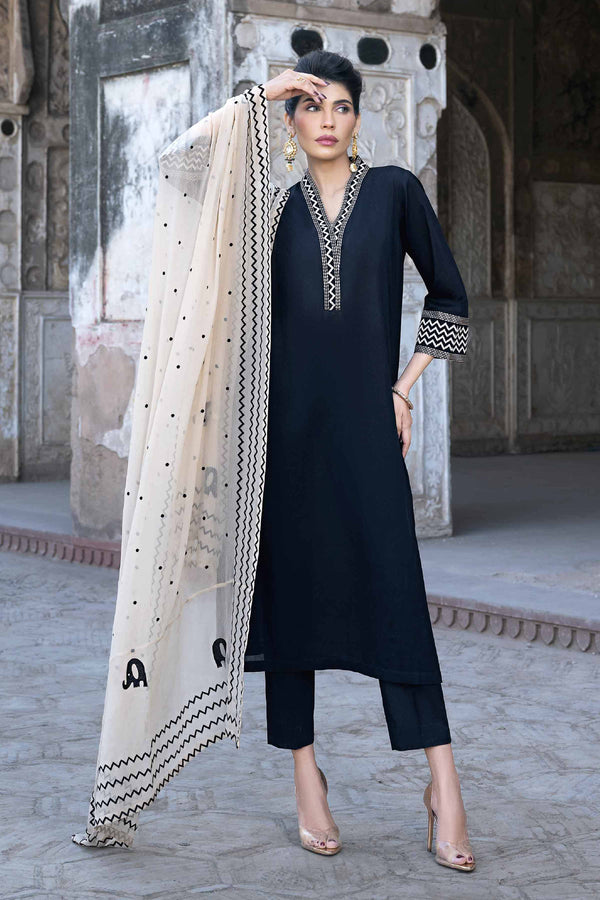 3 Piece - Embroidered Suit - KFS24-21