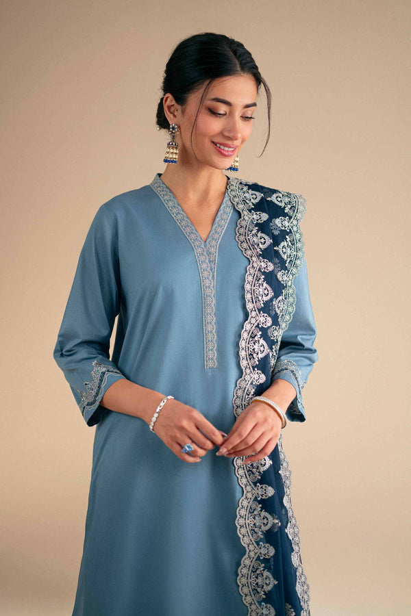 3 Piece - Embroidered Suit - KFS25-122 - for Women - Luxury Pret Collection | Nishat | Shop Online