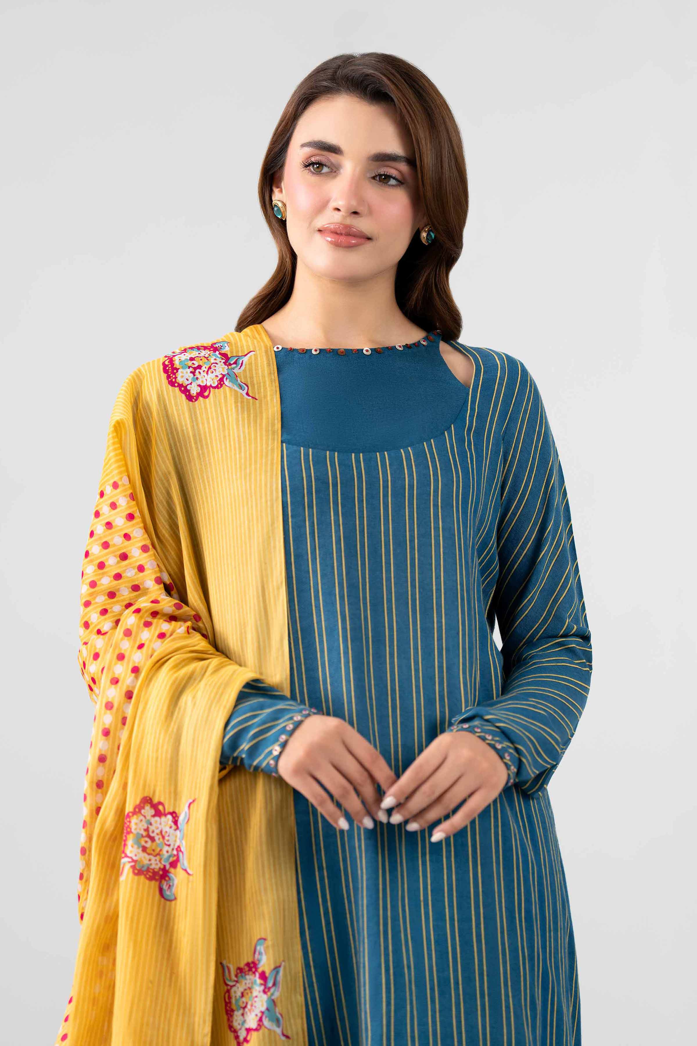 3 Piece - Printed Embroidered Suit - KFS26-103