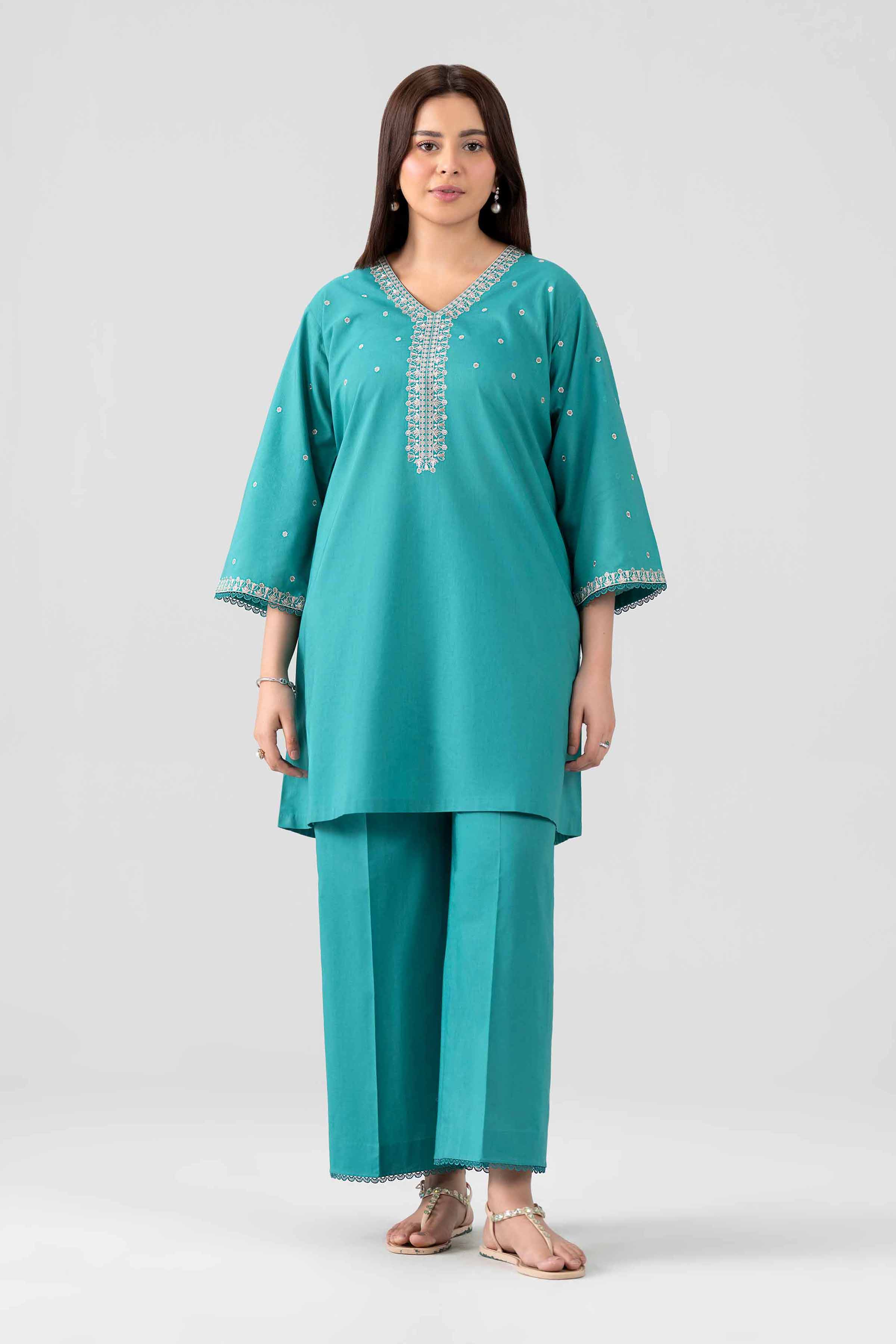 2 Piece - Embroidered Suit - KFS26-23