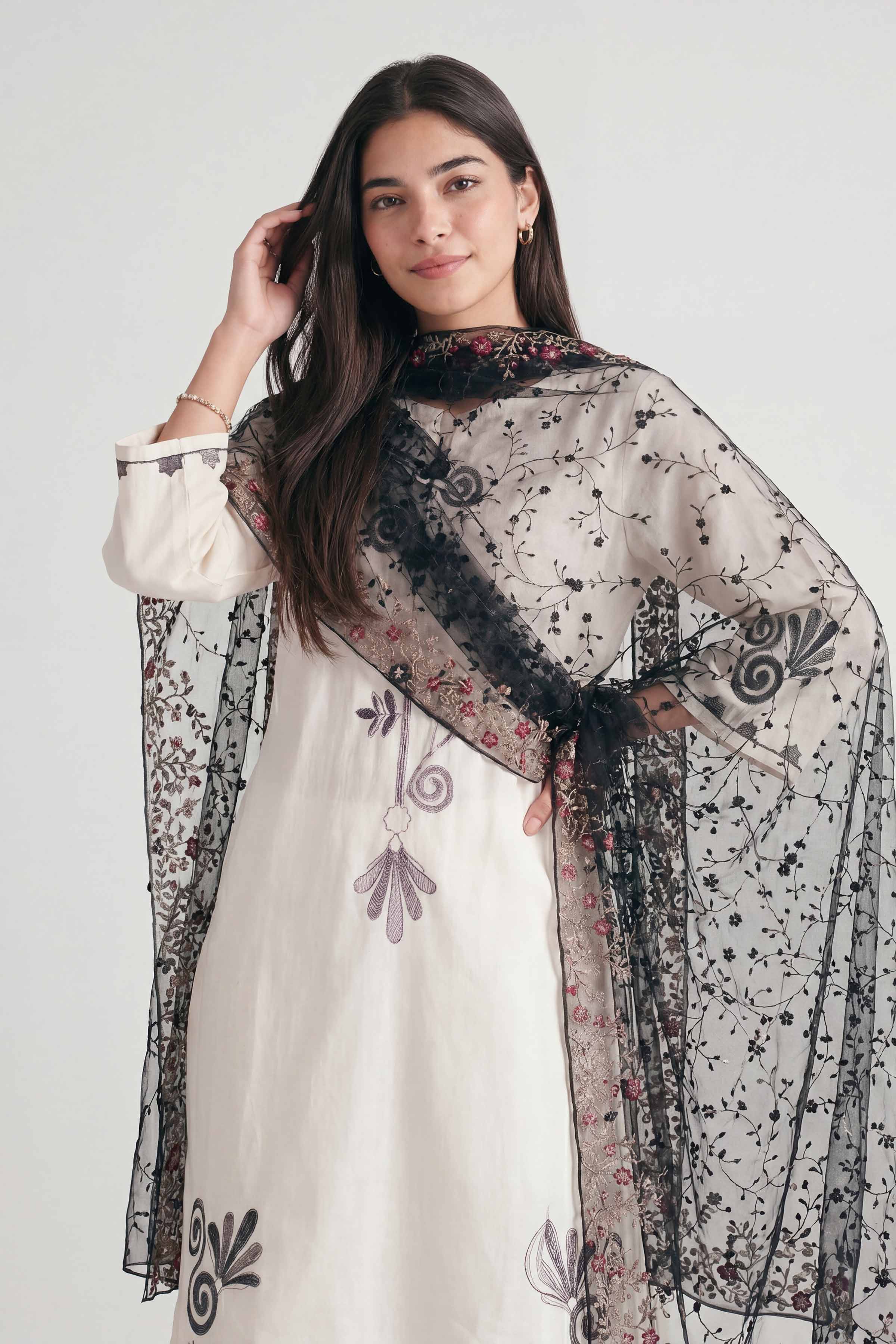 Embroidered Dupatta - KFS26-87