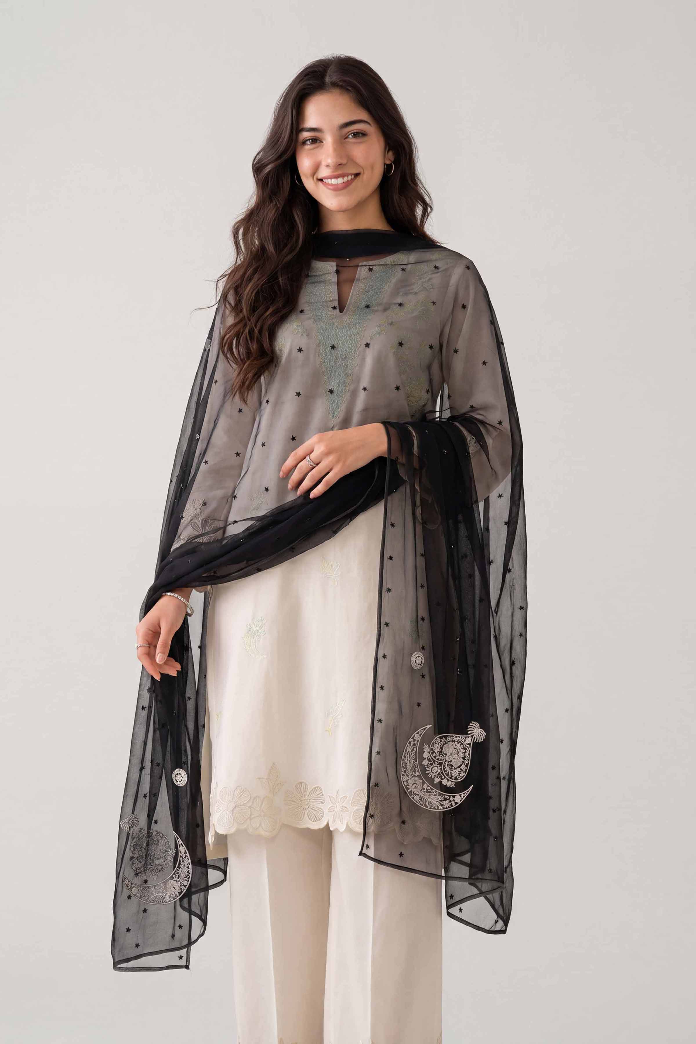 Embroidered Dupatta - KFS26-88