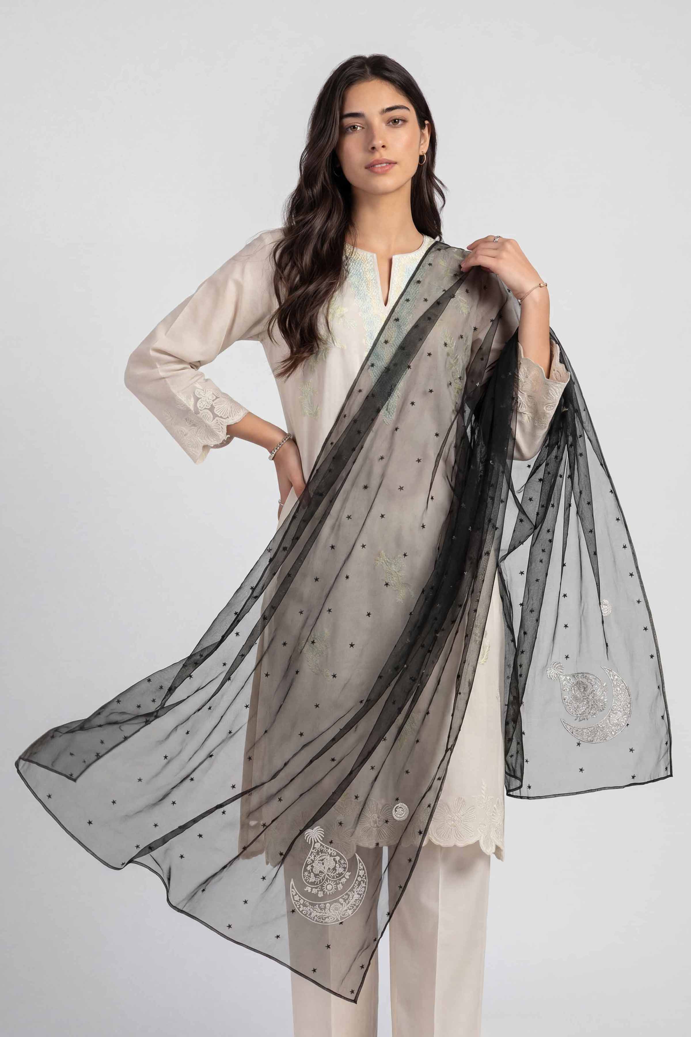 Embroidered Dupatta - KFS26-88