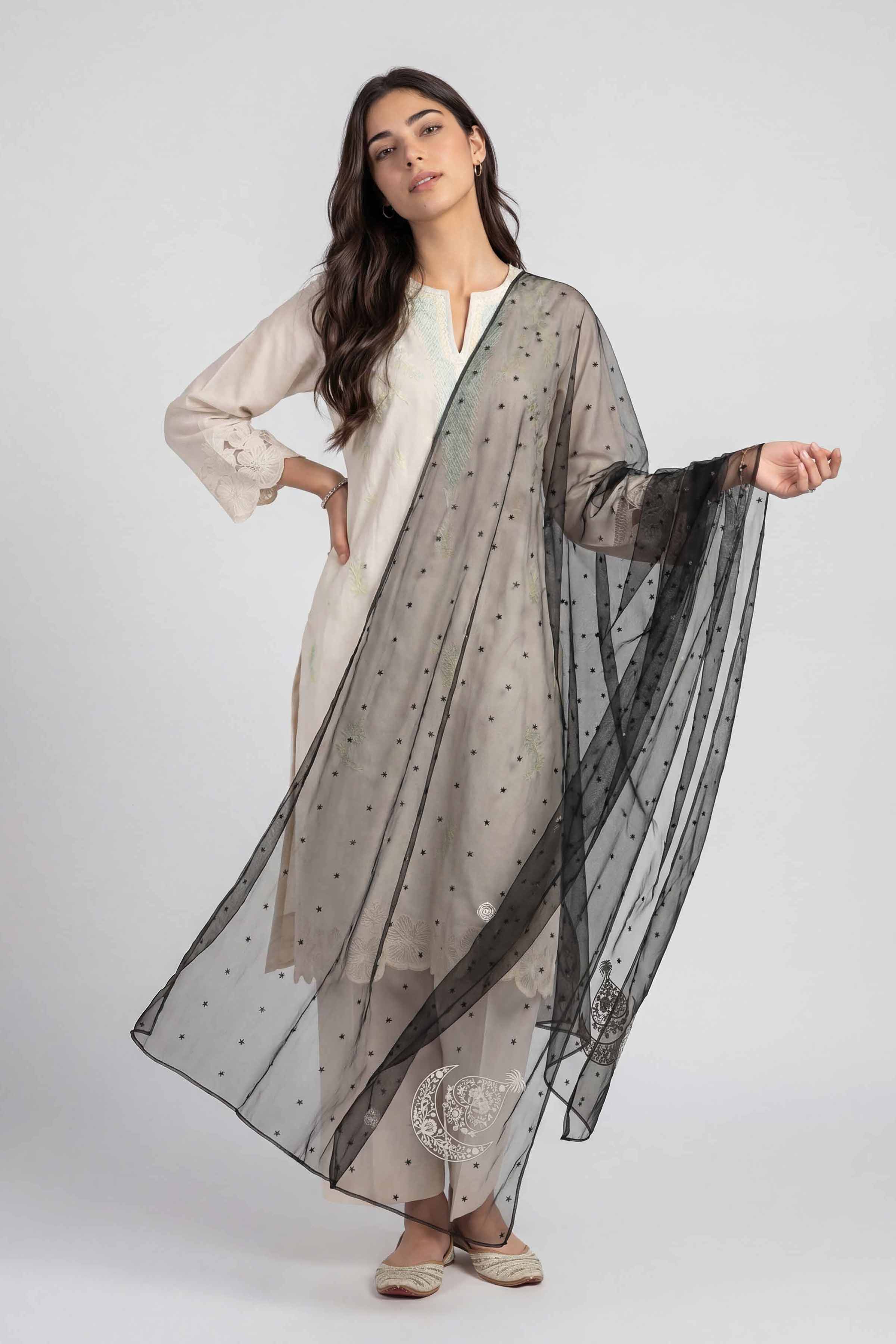 Embroidered Dupatta - KFS26-88