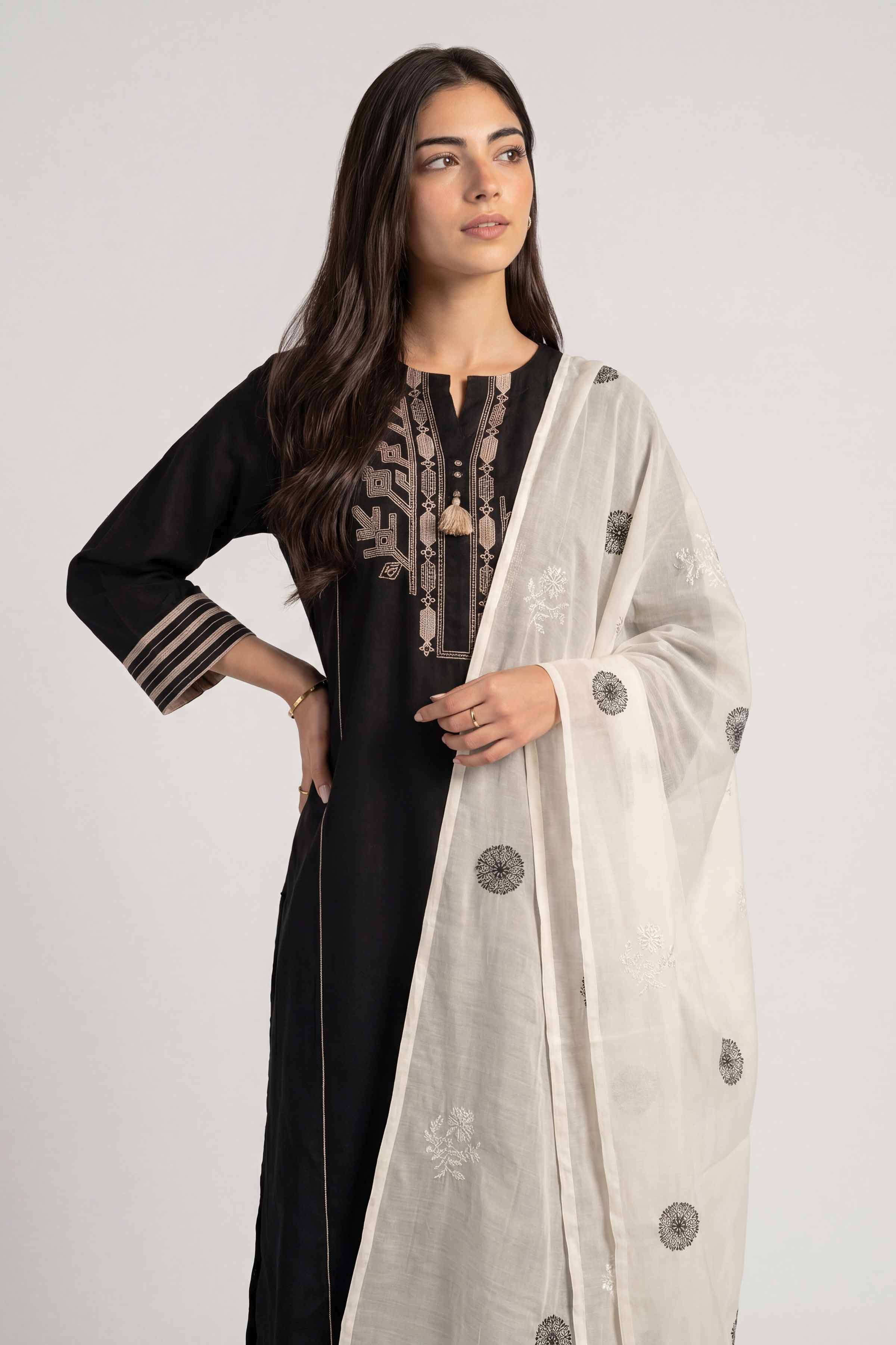 Embroidered Dupatta - KFS26-89