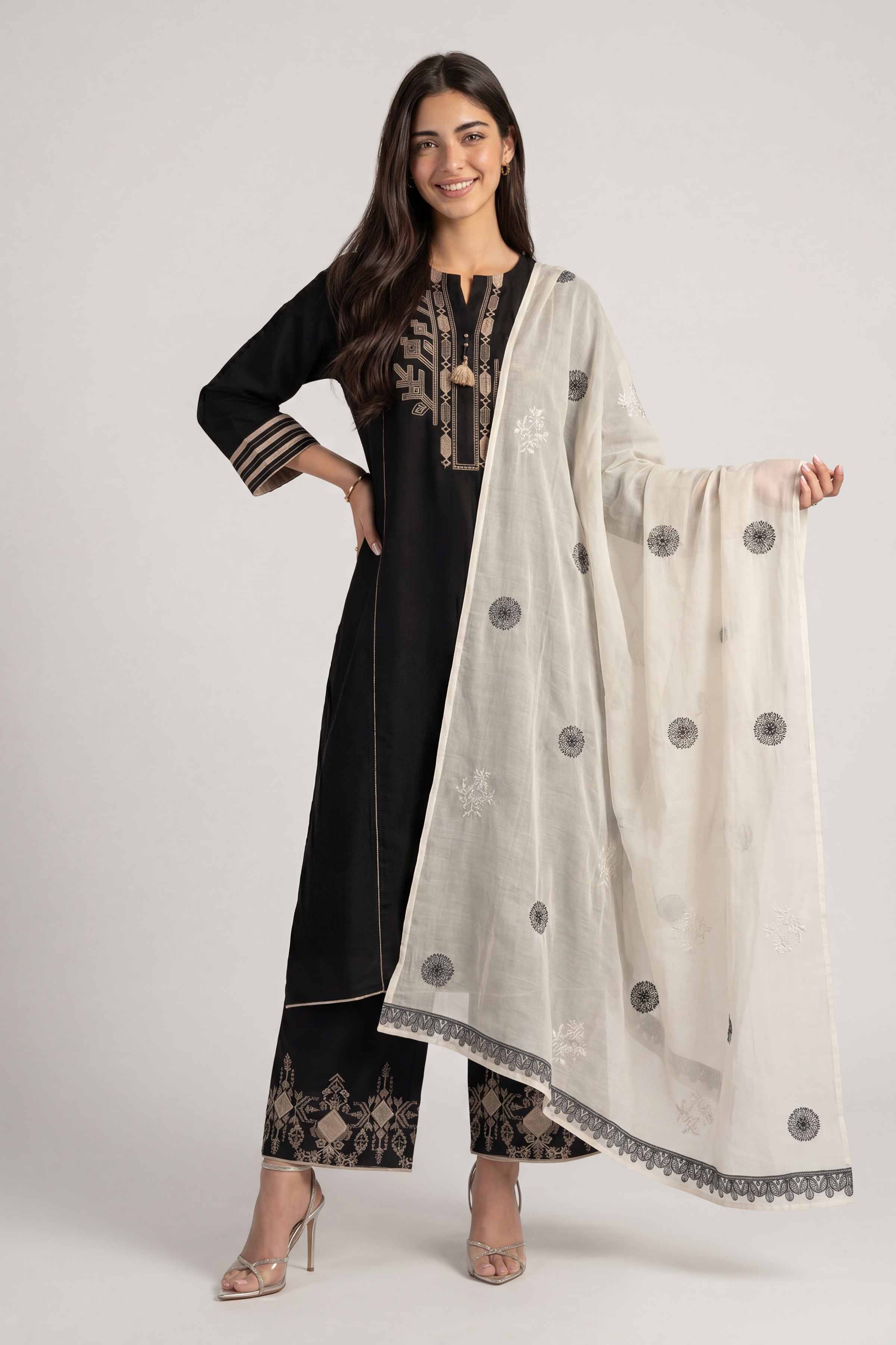 Embroidered Dupatta - KFS26-89