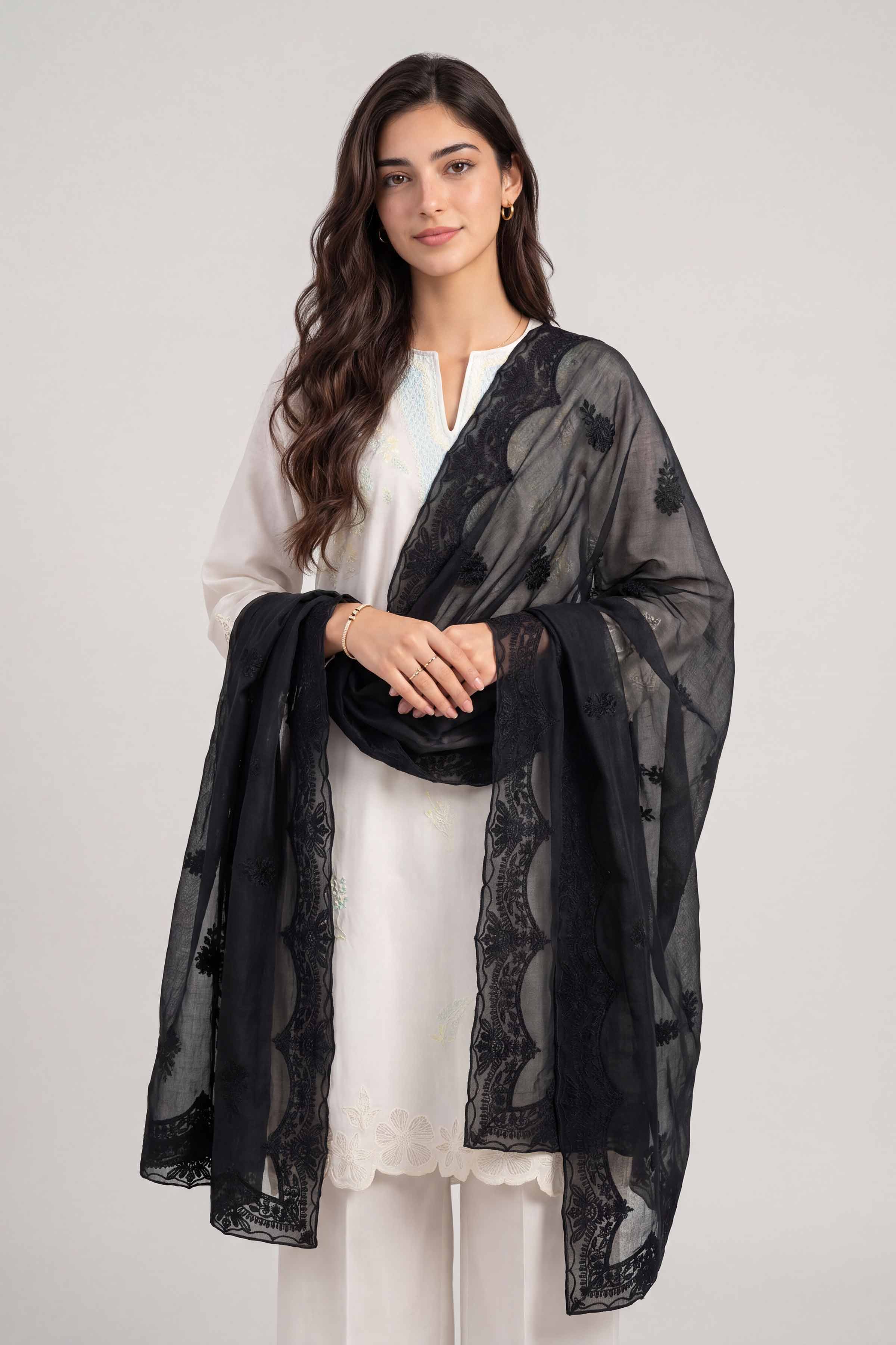 Embroidered Dupatta - KFS26-90