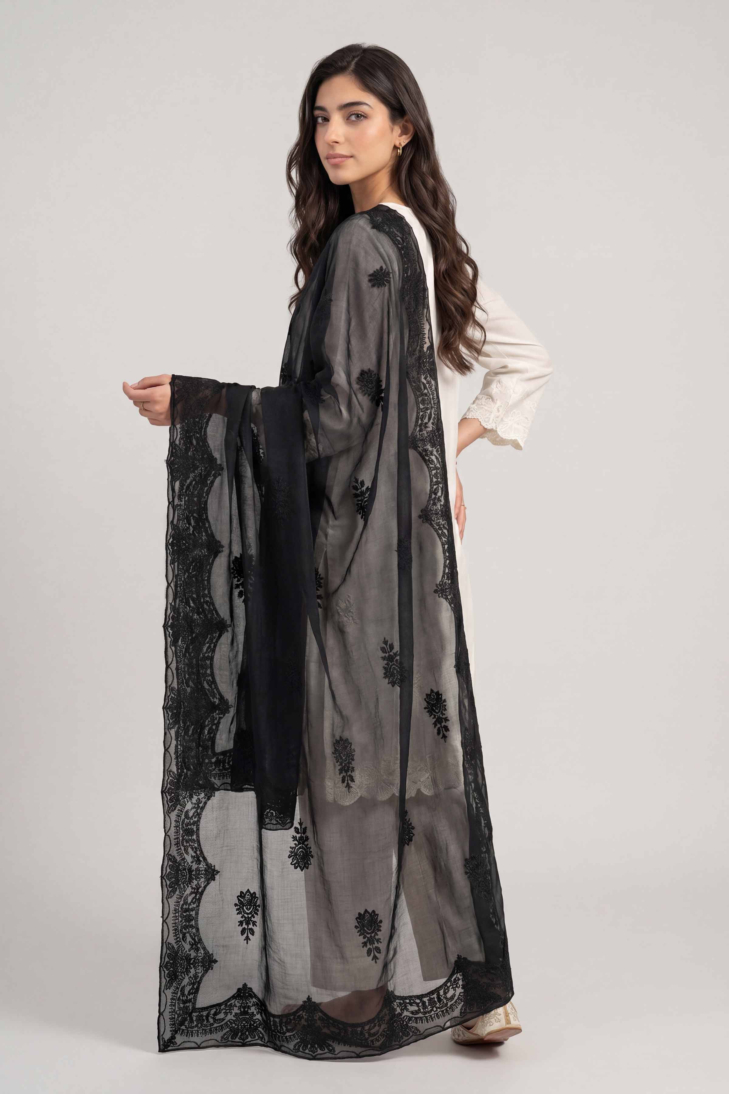 Embroidered Dupatta - KFS26-90