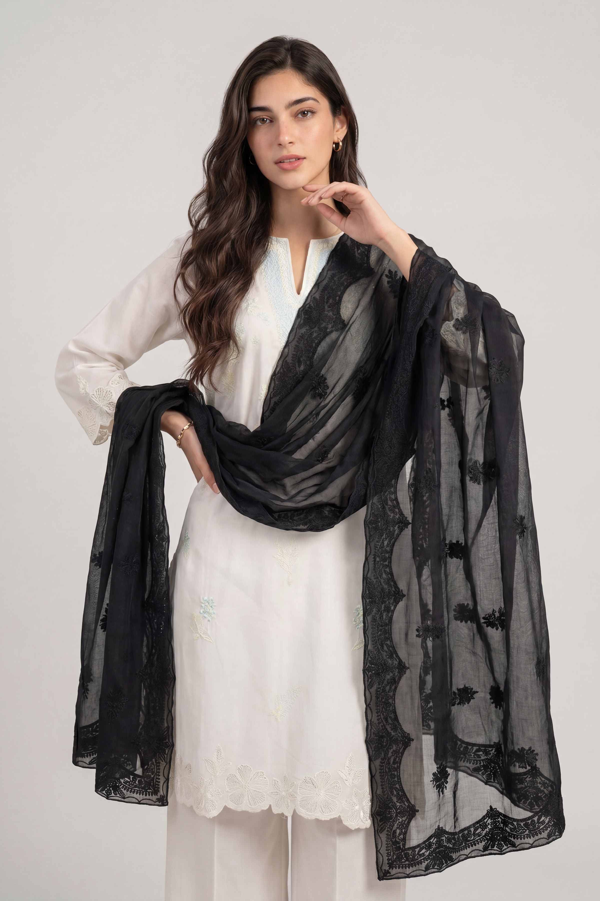 Embroidered Dupatta - KFS26-90