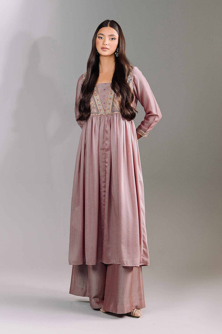 2 Piece Grey Silk Embroidered Suit