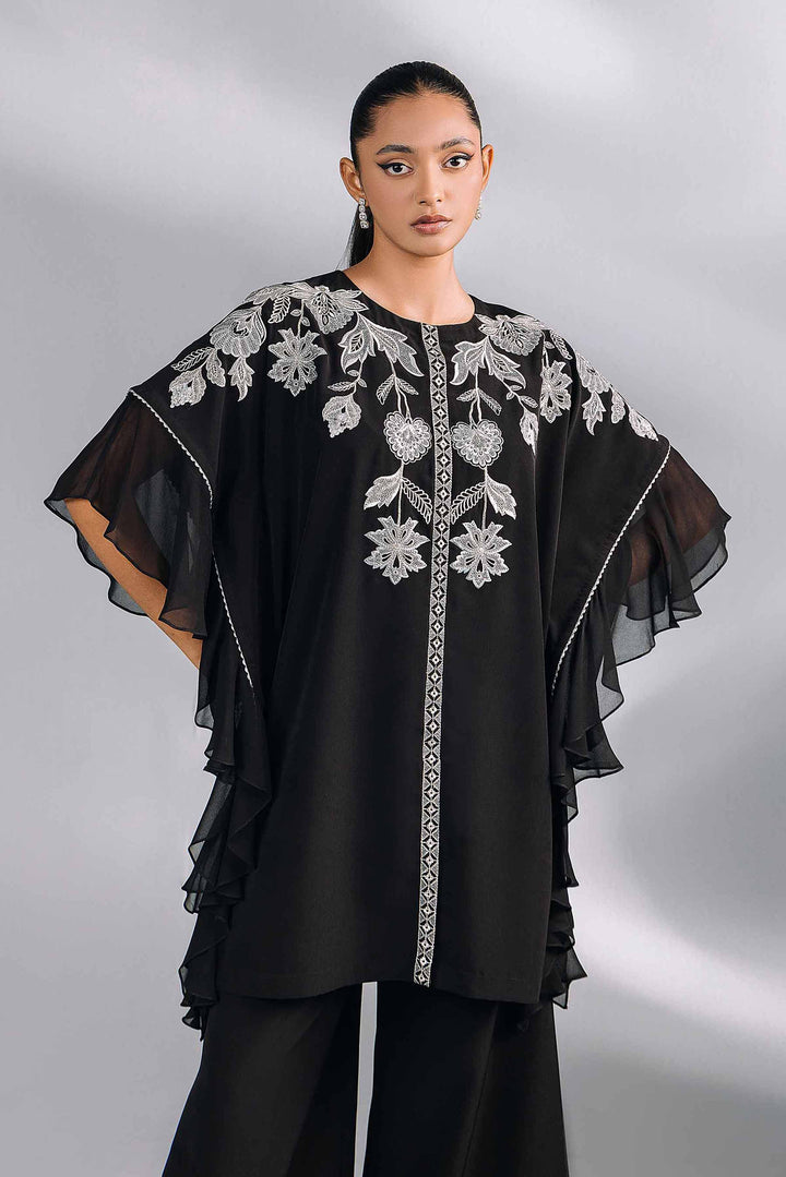 2 Piece Black Silk Embroidered Suit