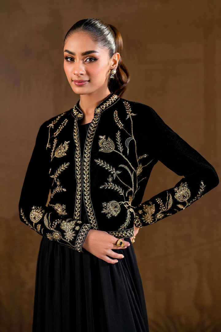 1 Piece Black Velvet EMbroidered Jacket