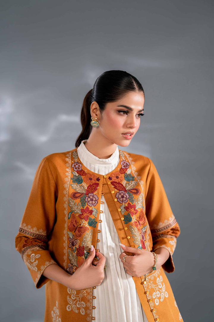 2 Piece Ochre Embroidered Karandi Suit