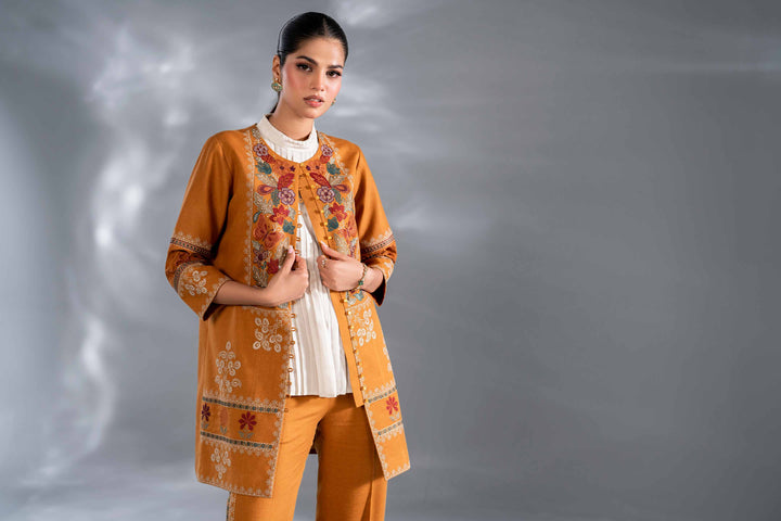 2 Piece Ochre Embroidered Karandi Suit