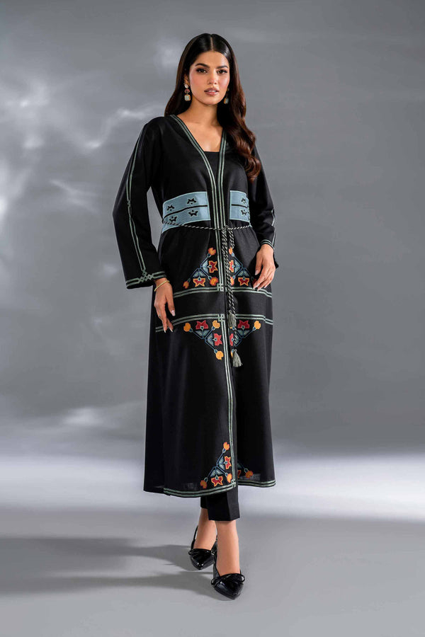 2 Piece Black Karandi Embroidered Suit