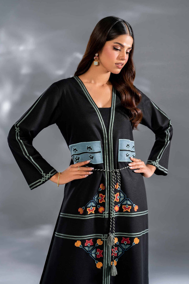 2 Piece Black Karandi Embroidered Suit