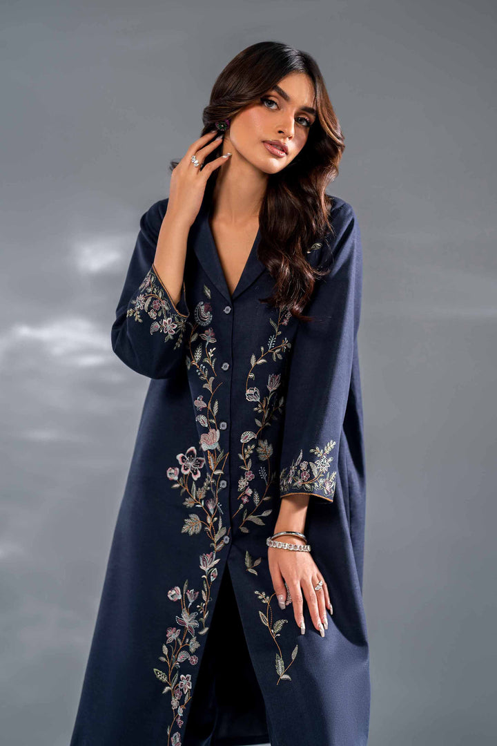 2 Piece Navy Embroidered Karandi Suit