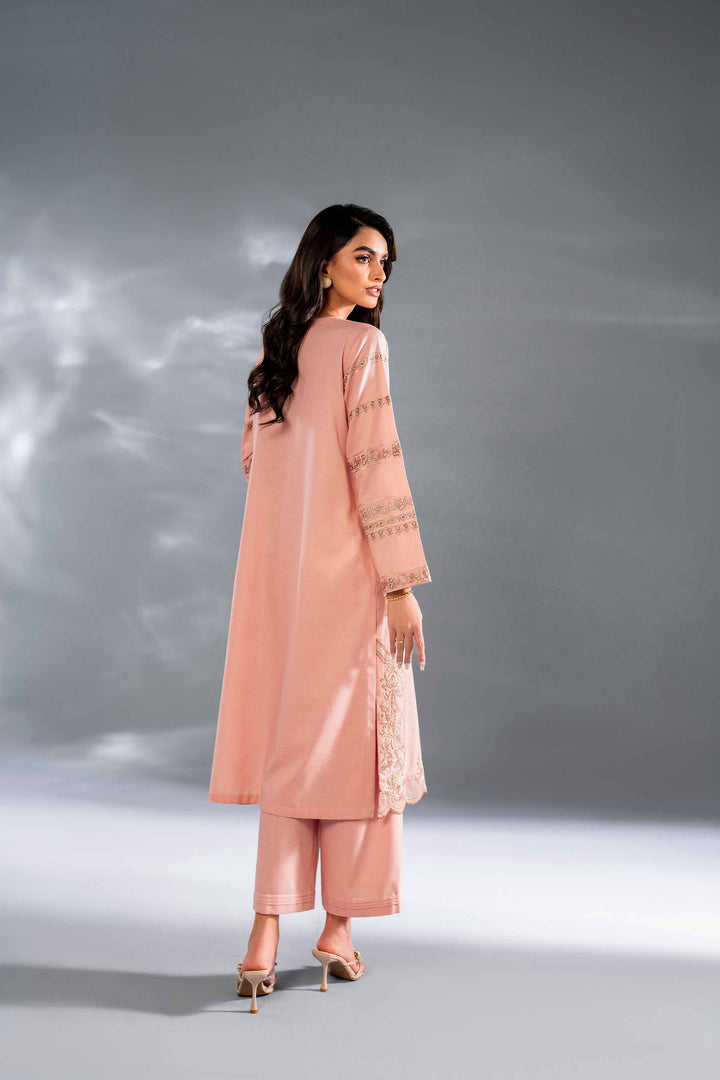 2 Piece Pink Karandi Embroidered Suit