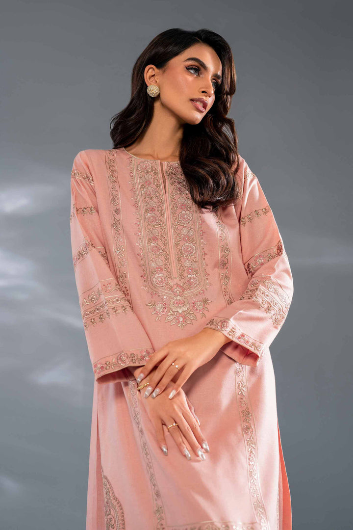 2 Piece Pink Karandi Embroidered Suit