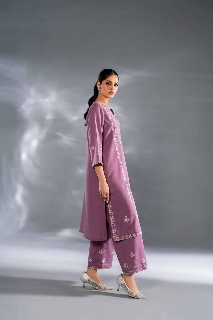 2 Piece Violet Karandi Embroidered Suit