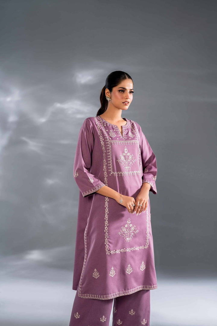 2 Piece Violet Karandi Embroidered Suit