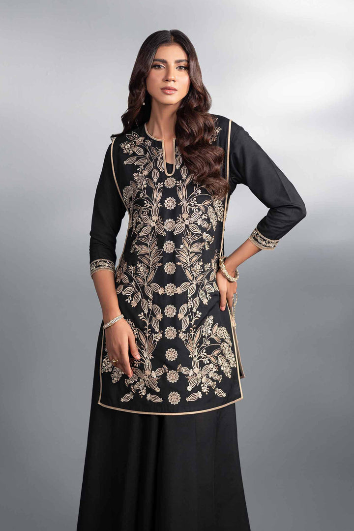 2 Piece Black Matka Silk Embroidered Suit