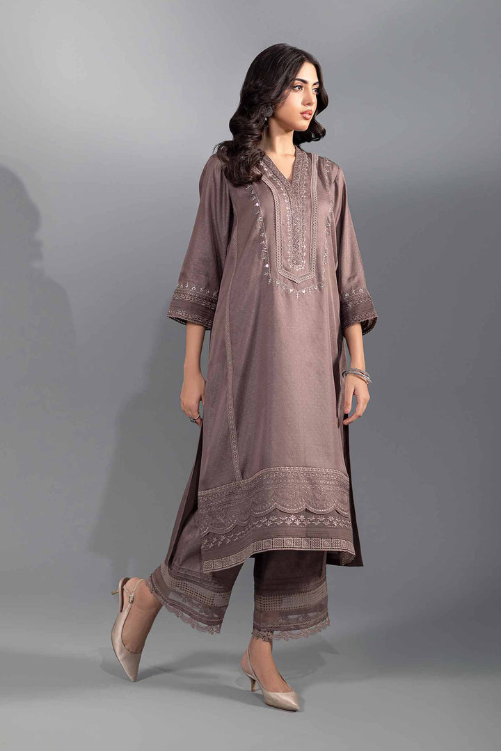 2 Piece Silk Grey Embroidered Suit