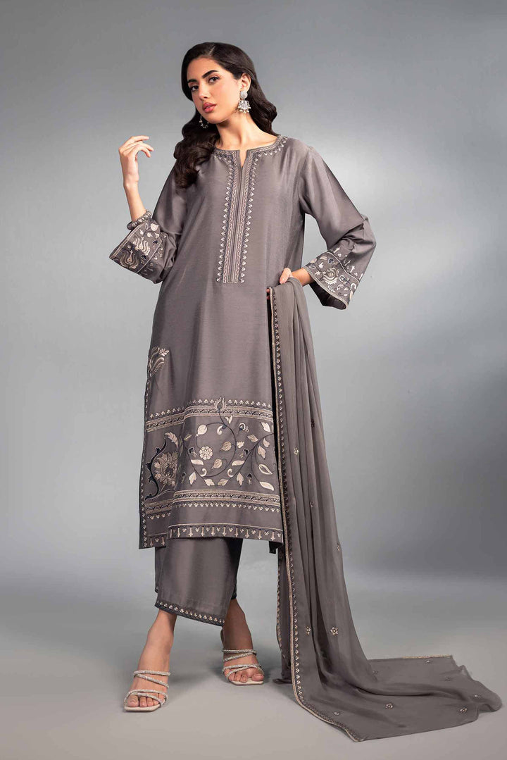 3 Piece Bemberg Chiffon & Matka Silk Wintet Suit