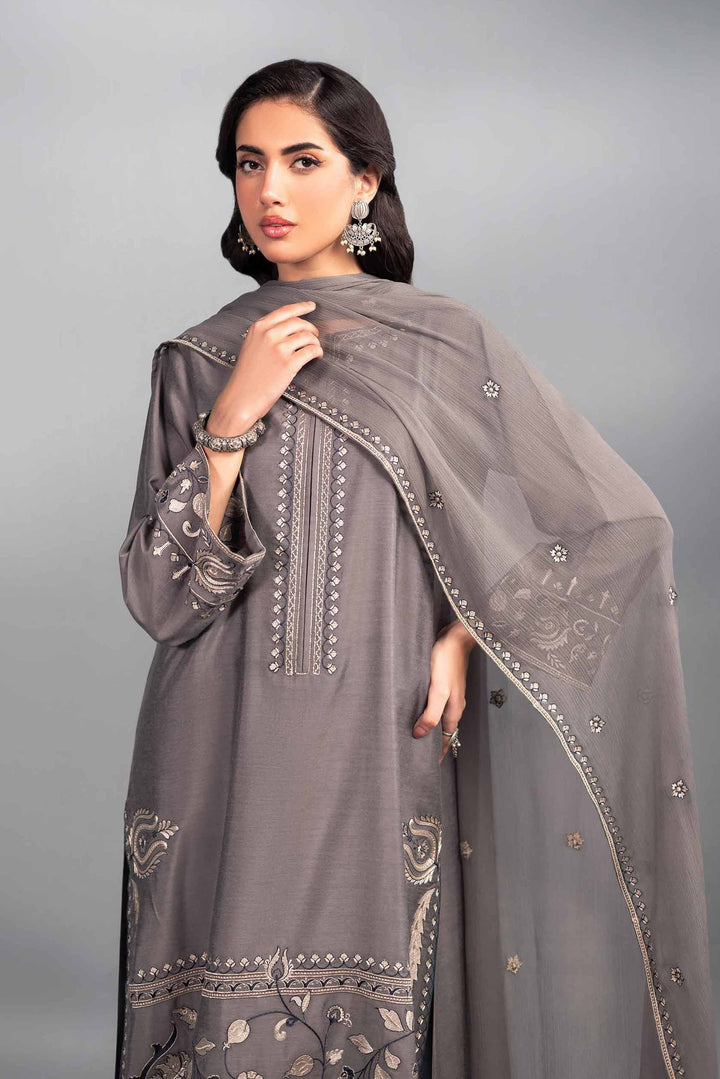 3 Piece Bemberg Chiffon & Matka Silk Wintet Suit