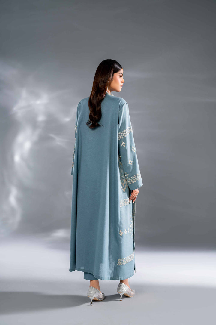 3 Piece Teal Embroidered Karandi Suit