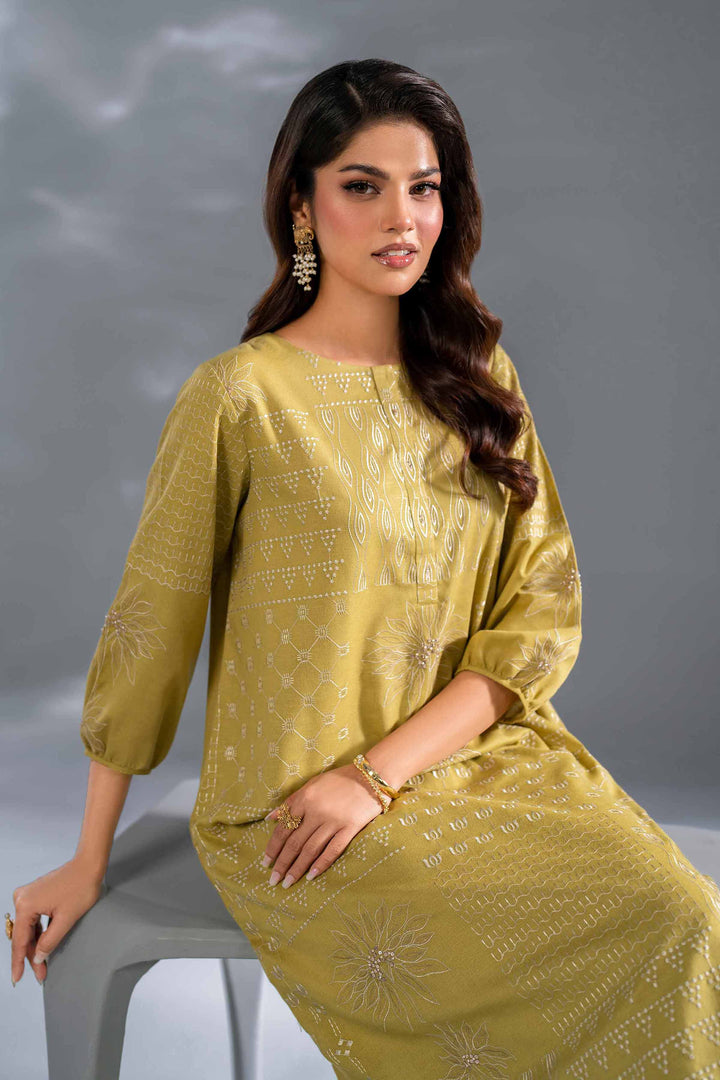 2 Piece Lime Embroidered Karandi Suit