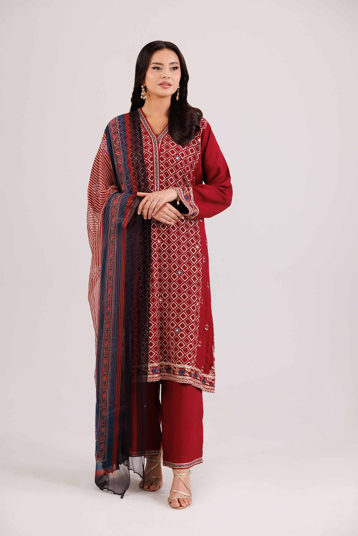 3 Piece - Printed Embroidered Suit - KFW25-104 for Women - Pret Collection | Nishat | Shop Online