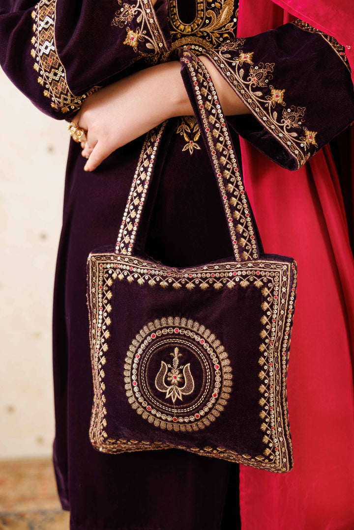 Embroidered Pouch - KFW25-142 Luxury Pret Cross Season Edit 2025