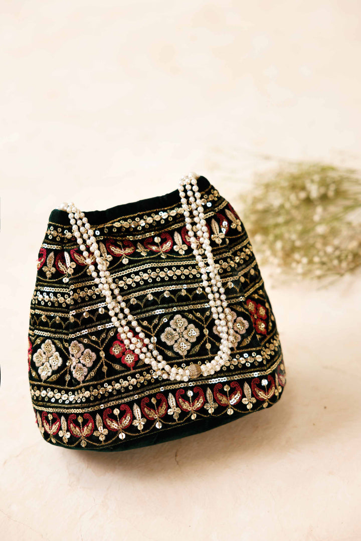 Embroidered Pouch - KFW25-146 Luxury Pret Cross Season Edit 2025