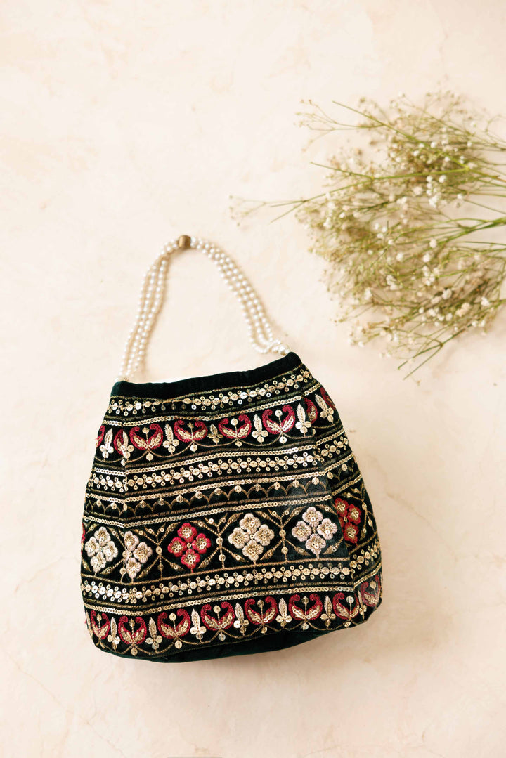 Embroidered Pouch - KFW25-146 Luxury Pret Cross Season Edit 2025